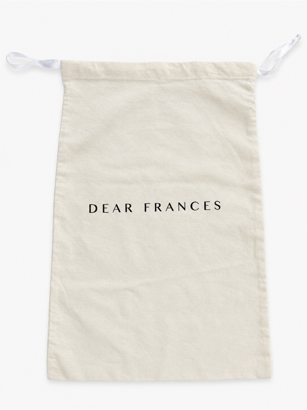 Dear Frances Canvas Dust Bag Shoe Storage Drawstring Pouch Ivory